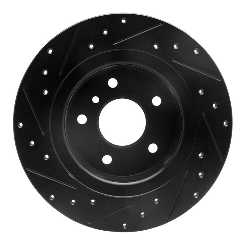 Land Rover Discovery Brake Rotor (1) - Rear Right - R1 Concepts - Drilled & Slotted - Black - `94-`04